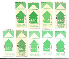 Lotto N. 9 Biglietti C.T.P. Napoli Verde Per Linee Extraurbane Diversi Per Matricola (50) Come Foto Compagnia Trasporti - Unclassified