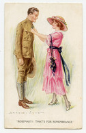 Illustrateur Gunn. Soldat  Américain , Guerre. Couple,  La Branche De Romarin ! Un Souvenir De Moi - Gunn