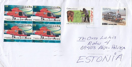 GOOD CUBA Postal Cover To ESTONIA 2020 - Good Stamped: Helicopter ; Railway - Covers & Documents