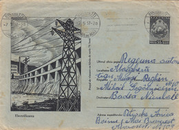 94876- DAM, WATER POWER PLANT, ENERGY, SCIENCE, COVER STATIONERY, 1957, ROMANIA - Water