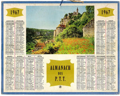 CALENDRIER GF 1967 - Rocamadour 46 Lot, Imprimeur Oberthur Rennes - Formato Grande : 1961-70