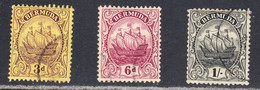 Bermuda 1910-25 Cancelled, Wmk Multi CA, SG 49,50,51a - Bermuda