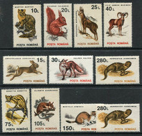 ROMANIA 1993 Mammals MNH / **.  Michel 4901-10 - Unused Stamps