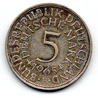 Allemagne -  5 Mark 1965 F - TTB - 5 Mark