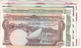 YEMEN YDR 250 500 FILS 1 5 10 DINARS 1965 1967 P-1b 2b 3b 4b P-5 EF/XF SET LOT 9 - Yémen