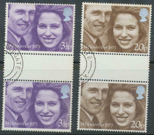 GB 1973, Royal Wedding Set (2 V.) Superb USED GUTTERPAIRS (SG No Price For Used) - Used Stamps