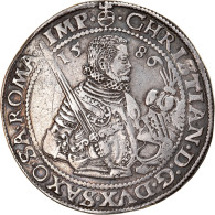 Etats Allemands, SAXONY-ALBERTINE, Christian, Thaler, 1586, Dresden, Argent - Taler & Doppeltaler