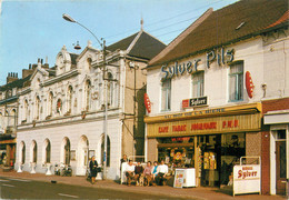 / CPSM FRANCE 62 "Harnes, Le Café De La Mairie Et Hôtel De Ville" - Harnes