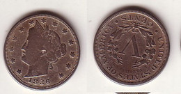 5 Cent Nickel Münze USA 1886 (108501) - Andere & Zonder Classificatie