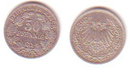 50 Pfennig Silber Münze Deutsches Reich 1903 A (MU1085) - 50 Pfennig