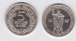 5 Mark Silber Münze Jahrtausendfeier Rheinland 1925 E PP (131335) - Sonstige & Ohne Zuordnung