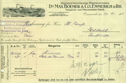 EMMERICH 1911 Rechnung Deko " Dr.Max Boemer & Co Rhein.-Westf. Margarinefabrik " - Food