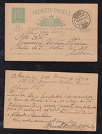 Portugal FUNCHAL 1893 Stationery Postcard MADEIRA To LISBOA - Funchal