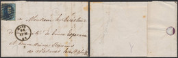 Médaillon - N°11 Touché Sur LAC Obl P45 (8 Barres, 1862) çàd Gand + Boite Rurale "A" (Tronchiennes) > Wasmes - 1858-1862 Medaillen (9/12)