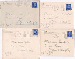 4 Cover 4 Enveloppes Toutes Bognor-Regis Sussex Tp St Jean D'Augély - Non Classés