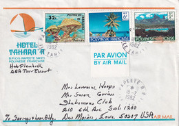 POLYNESIE FRANCAISE 1982 PLI AERIEN DE PAPEETE - Covers & Documents