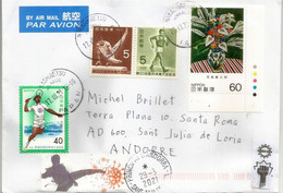 COVID-19 Pandemic In Japan.  Stickers "Fighting The Virus", Letter Hokkaido Sent To Andorra, With Arrival Postmark - Cartas & Documentos