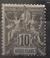 DIEGO SUAREZ  1893 , Type Groupe  Yvert  42 , 10 C Noir Sur Lilas   Neuf * MH  TB - Ungebraucht