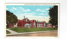 Evansville, Indiana, USA, "Bosse High School, Evansville, Ind.". "The Air Cross Roads Of America", Old WB Postcard - Evansville