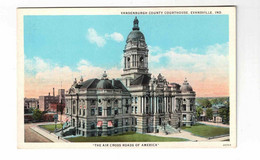 Evansville, Indiana, USA, "Vandenburgh County Courthouse, Evansville, Ind.". "The Air Cross..", Old WB Postcard - Evansville