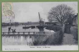 CPA Rare, Image Vernie - YVELINES - CANNES - ECLUSE - LE BARRAGE- Animation, éclusier & Grue De Chargement - éd Milliet - Autres & Non Classés