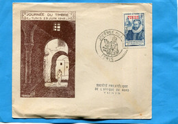 TUNISIE Enveloppe  Officielle Journée Du Timbre 1946- Cachet  TUNIS- Fouquet De La Varane - Autres & Non Classés