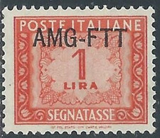 1949-54 TRIESTE A SEGNATASSE 1 LIRA MNH ** - RE8-3 - Taxe