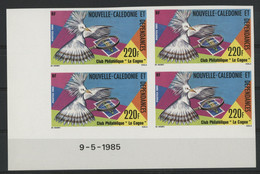 NOUVELLE CALEDONIE N° 504 Bloc De Quatre NON DENTELES Neufs ** + COIN DATE . TB (voir Description) - Ongebruikt