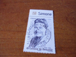 5474 OBLITERATION RONDE  SUR TIMBRE GOMME ORIGINE SIMONE DE BEAUVOIR - Usati