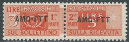 1949-53 TRIESTE A PACCHI POSTALI 3 LIRE MNH ** - RE24-3 - Postal And Consigned Parcels