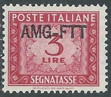 1949-54 TRIESTE A SEGNATASSE 3 LIRE MNH ** - RE10-9 - Impuestos