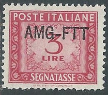 1949-54 TRIESTE A SEGNATASSE 3 LIRE MNH ** - RE28-2 - Postage Due