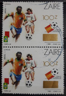 ZAIRE 1990 Fútbol Stamp Surcharged USADO - USED. - Oblitérés