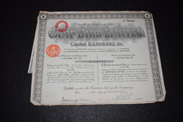 Camp Bird Limited Shares Of Ten 10 Shillings 1937 - Autres & Non Classés