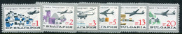 BULGARIA 1965 Air Transport  MNH / **.  Michel 1583-88 - Unused Stamps
