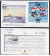 GB 2001 Flags Ensigns M/S FDC Gosport Submarine HMS Trafalgar Buckingham - 2001-2010 Dezimalausgaben