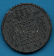 BELGIQUE 5 FRANCS 1941 KM# 130 ·LEOPOLD·III KONING·DER·BELGEN - 5 Francs