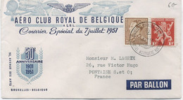 BELGIQUE  - POSTE AERIENNE : COURRIER SPECIAL PAR BALLON  - ATTERISSAGE à VELTEM - Lettres & Documents