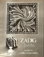 PUB PARFUM   (  ZADIG ) De " EMILIO PUCCI  "  1973 ( 2 ) - Zonder Classificatie