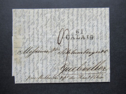 GB 1822 Forwarded Letter Aus Liverpool Via Calais Forwarder Jacques Leveux Calais Faltbrief Mit Inhalt - ...-1840 Vorläufer