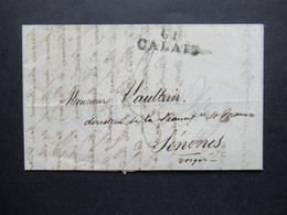 GB 13.11.1826 Forwarded Letter Via Calais Forwarder Par Isaak Vital Calais Faltbrief Mit Inhalt Stempel K1 29 Nov 1826 - ...-1840 Préphilatélie