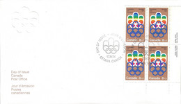 CANADA  1974 FDC B1,B2,B3,B1-B3 MONTREAL OLYMPICS - Cartas & Documentos