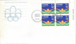 CANADA  1975 FDC B4,B5,B6,B4-B6 MONTREAL OLYMPICS - Lettres & Documents