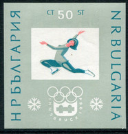 BULGARIA 1964 Winter Olympic Games, Innsbruck Block   MNH / **.  Michel Block 12 - Blocks & Kleinbögen