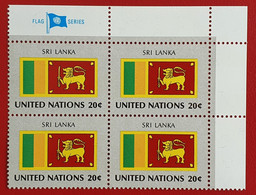 UNO NEW YORK MNH SRI LANKA FLAG OF NATIONS BLOC OF FOUR - Other & Unclassified