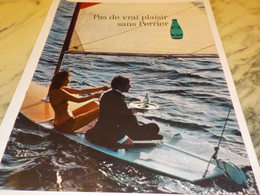 ANCIENNE PUBLICITE  PAS DE VRAI PLAISIR SANS  PERRIER   1970 - Perrier