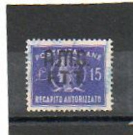 ITALIE   TRIESTE   AMG FTT    Timbre Fiscal    15 Lire   1949   Oblitéré - Revenue Stamps