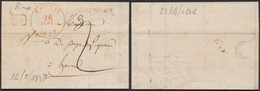 Précurseur - LAC Datée De Boussu (1837) + Cachet Dateur, Timbre SR Et Griffe "après Le Départ" > Hornu - 1830-1849 (Belgio Indipendente)