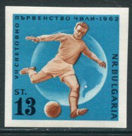 BULGARIA 1962 Football World Cup Imperforate  MNH / **.  Michel 1313 - Ungebraucht