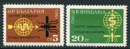 BULGARIA 1962 Malaria Campaign Perforated  MNH / **.  Michel 1308-09A - Ungebraucht